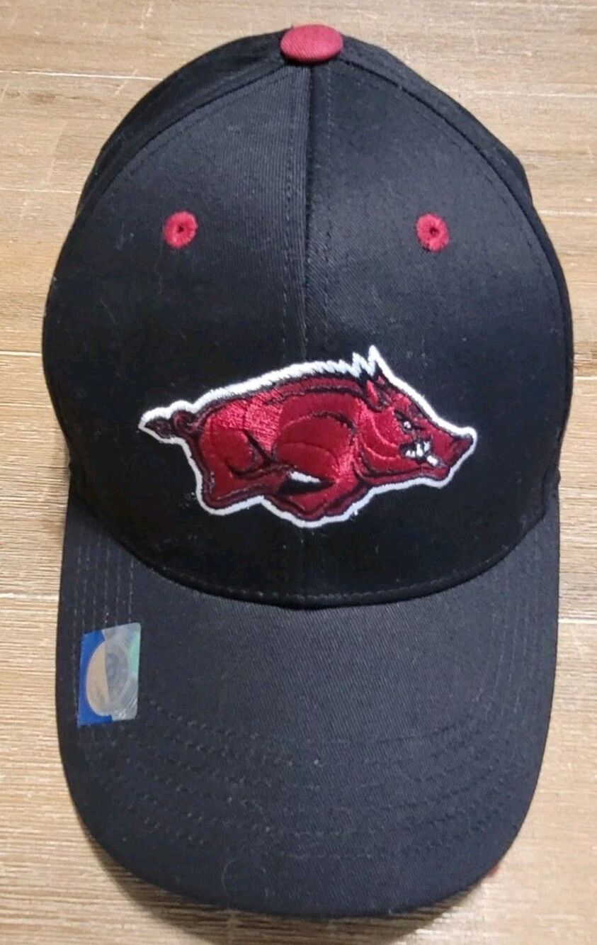 Arkansas Razorbacks Hat Cap Strap Back One Size Black Captivating Headgear NCAA